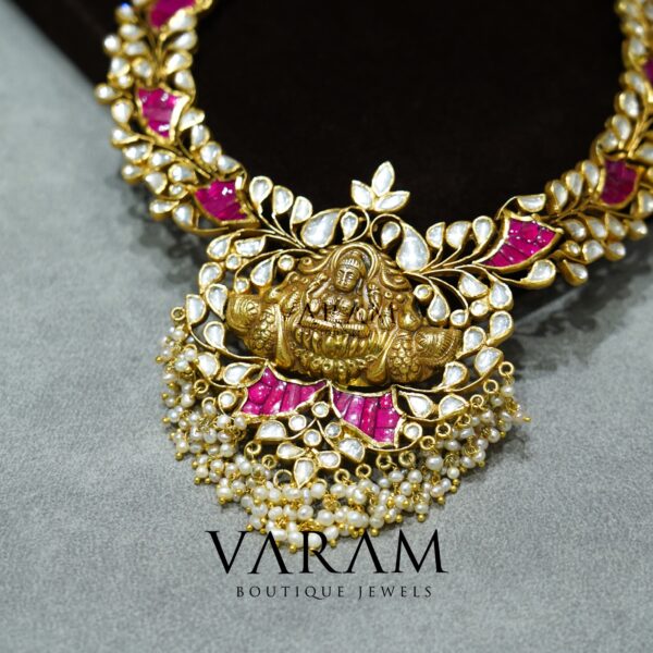 varam_chain_lord_lakshmi_pink_stone_gold_plated_chain_1-1