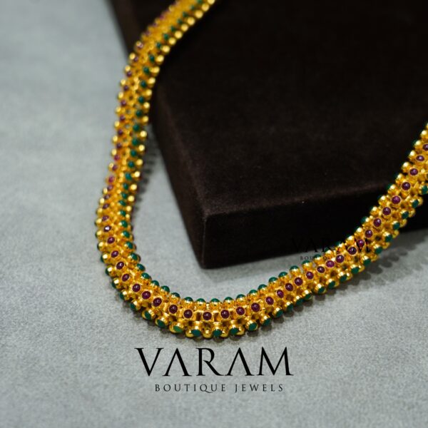varam_chain_red_and_green_stone_gold_plated_chain_1-1