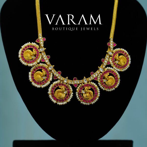 varam_chain_red_and_white_stone_gold_plated_chain-1