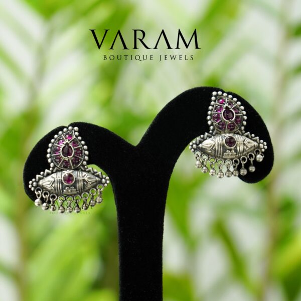 varam_earrings_purple_stone_silver_earrings-1