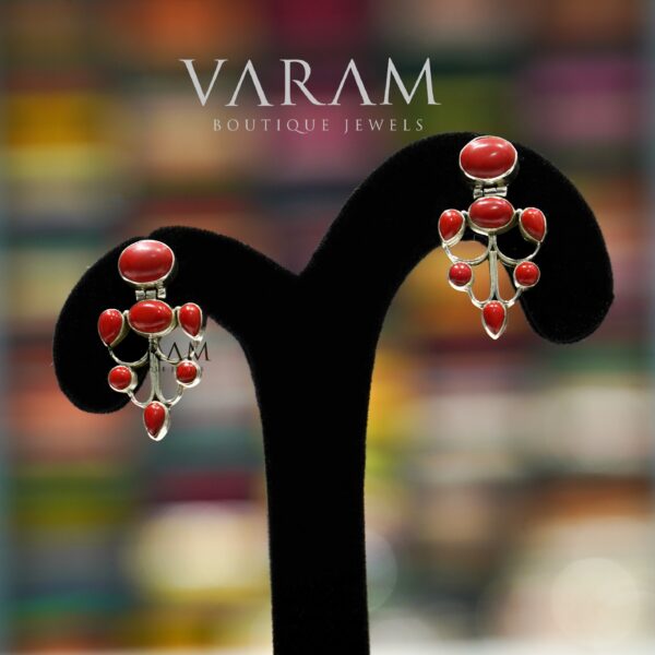 varam_earrings_red_stone_silver_earrings-1