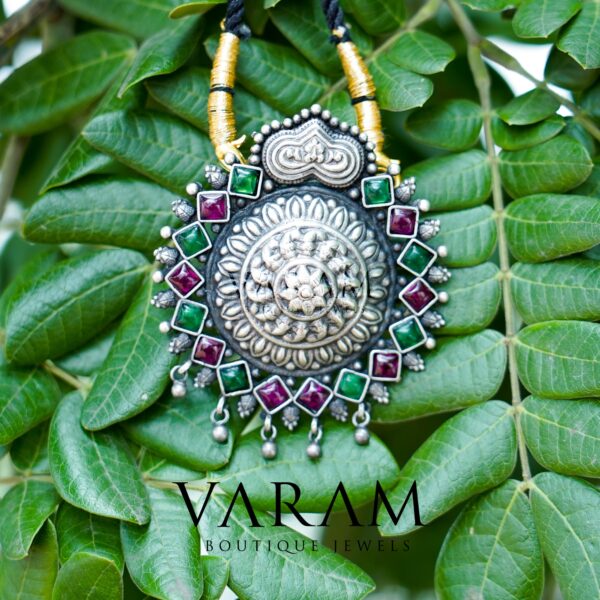 varam_pendent_antique_design_pink_and_green_stone_pendent_1-1