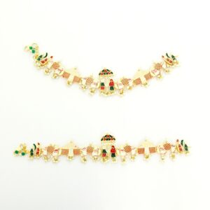 Elephant design gold plated anklets