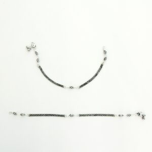 Oxidised silver anklets