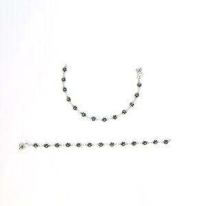 Oxidised silver anklets