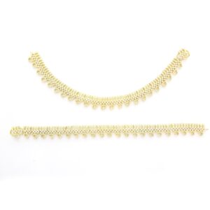 White stone gold plated anklets