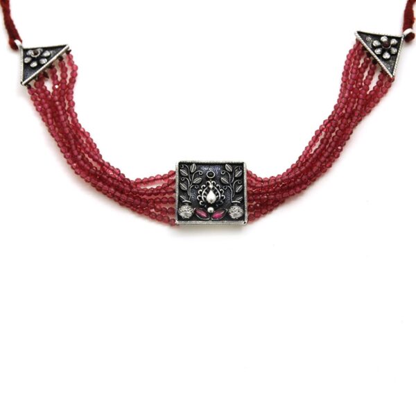 varam_chains_oxidised_silver_square_design_with_red_beads_chain220316