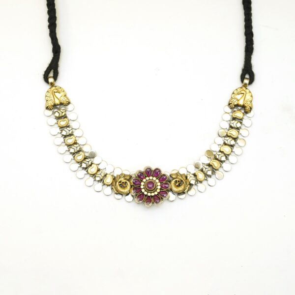 varam_chains_pink_stone_gold_plated_and_silver_chain-1