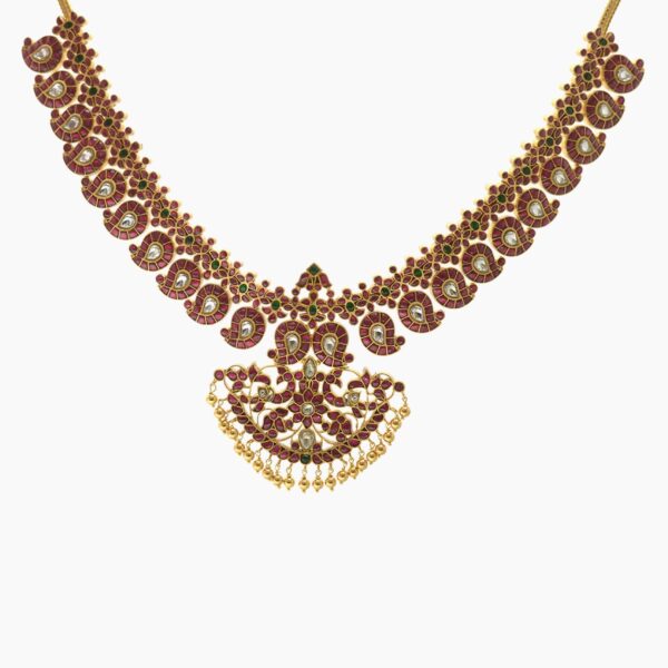 varam_chains_red_and_green_stone_gold_plated_haram_chains