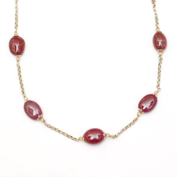 varam_chains_red_beads_silver_chain