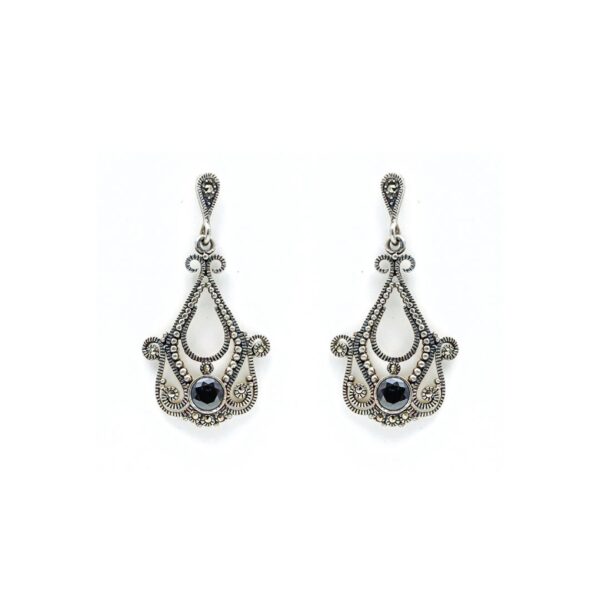 varam_earrings_dark_blue_oxidised_silver_earrings