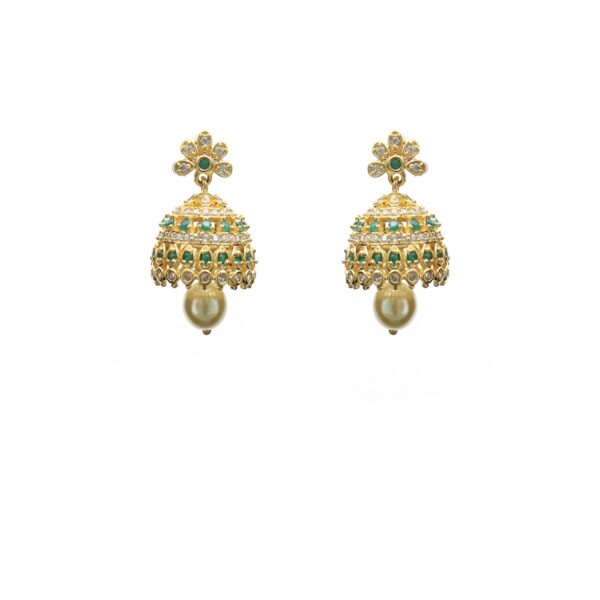 varam_earrings_green_and_white_stone_gold_plated_earrings
