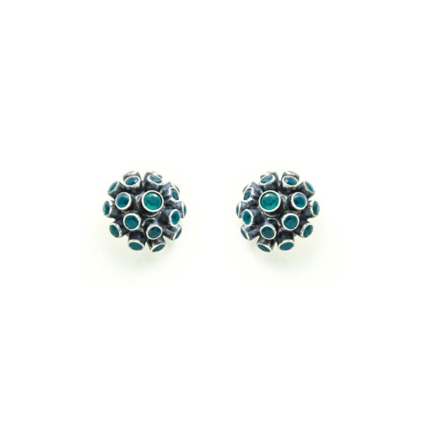 varam_earrings_green_stone_oxidised_silver_earrings