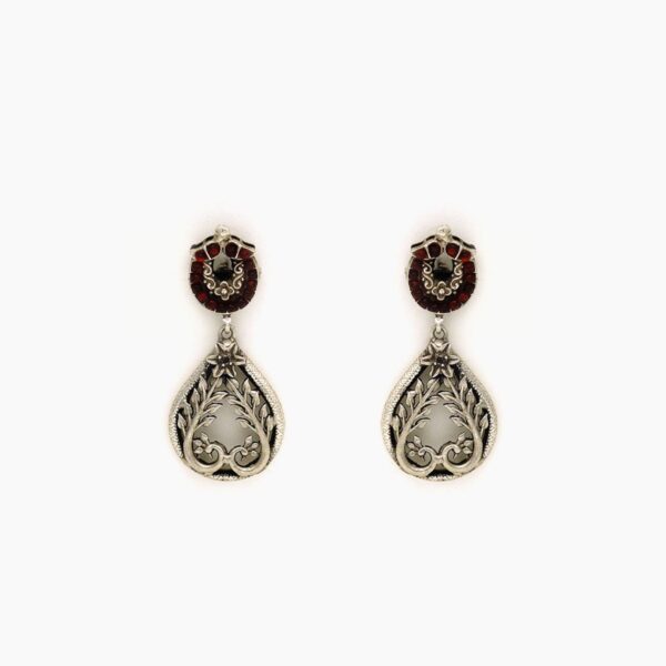 varam_earrings_red_stone_oxidised_silver_earrings_55