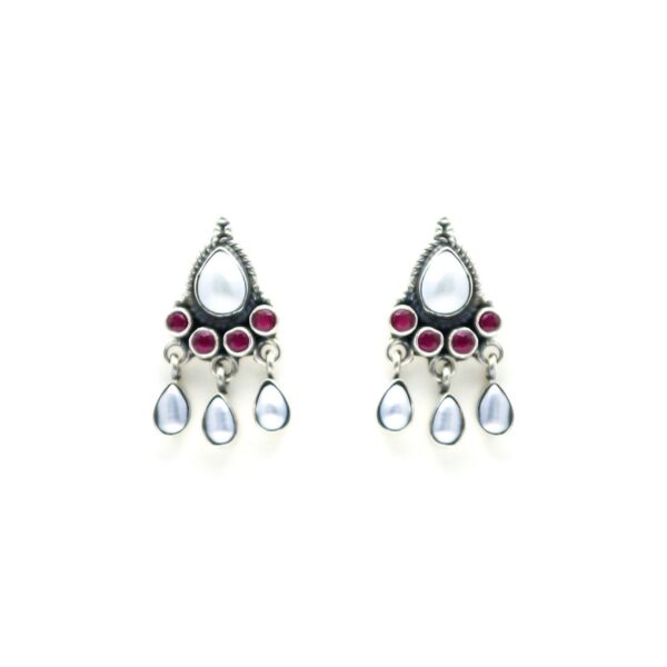 varam_earrings_white_and_red_stone_oxidised_silver_earrings_3