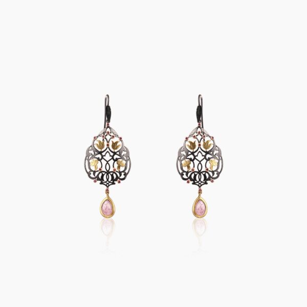 varam_earrings_black_design_pink_stone_silver_earrings-1
