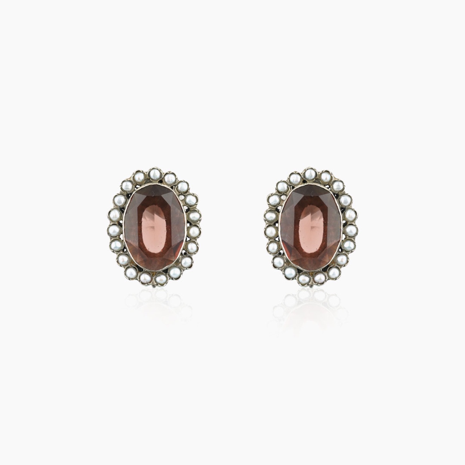 Light Brown Color American Diamond Premium Polki Earrings (PPLE115LBRW