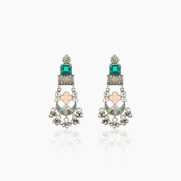 varam_earrings_green_and_white_stone_oxidised_silver_earrings_001-1