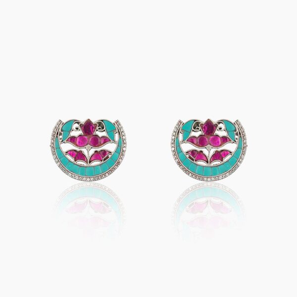 varam_earrings_pink_stone_oxidised_silver_earrings_45-1
