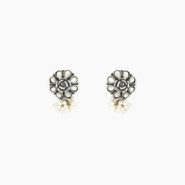 varam_earrings_rose_design_oxidised_silver_stud_earrings-1