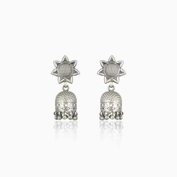 varam_earrings_sunflower_design_oxidised_silver_earrings-1