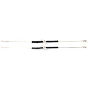 Black stone silver anklets
