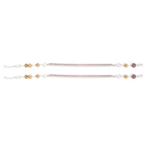 Golden stone silver copper anklets