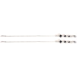 Green stone silver anklets