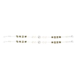 Mossy green silver anklets