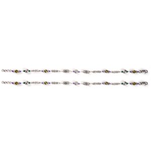 Mossy green stone silver anklets