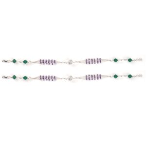 Purple stone silver anklets
