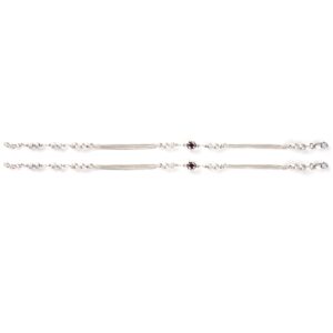 Red stone silver anklets