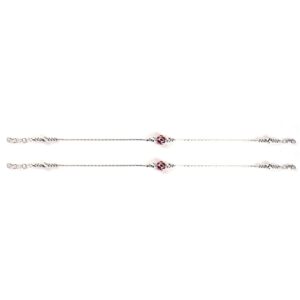Red stone silver anklets