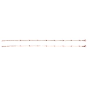 Thin beads rose gold anklets
