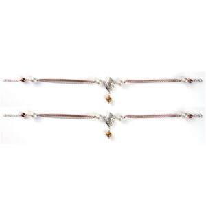 White design silver copper anklets
