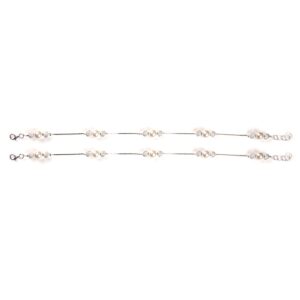 White pearl silver anklets