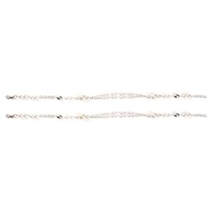 White stone silver anklets