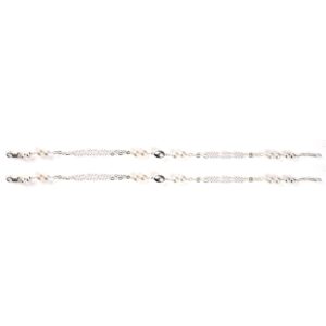 White stone silver anklets
