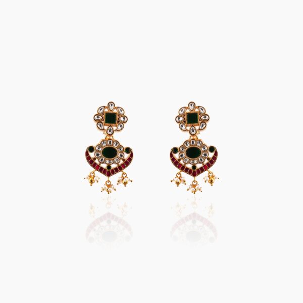 varam_earrings_072022_green_and_pink_stone_gold_plated_earring-1