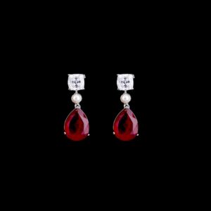 Cherry red stone earrings