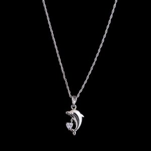 Dolphin pendant silver chain