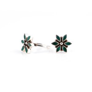 Green stoneoxidised silverToe Rings