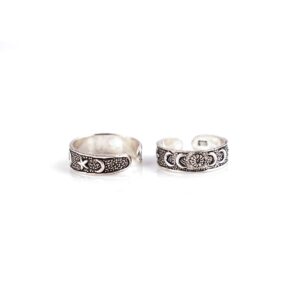 Moon designoxidised silverToe Rings