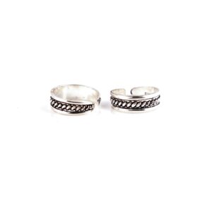 Thread designoxidised silver Toe Rings