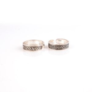Thread designoxidised silver Toe Rings