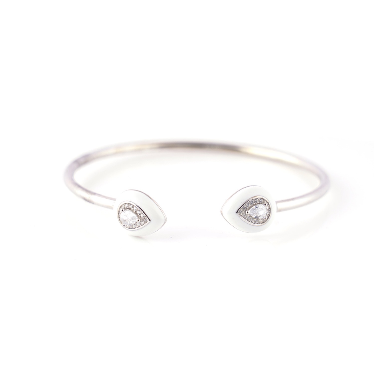 varam_bracelet_and_bangle_pear_shaped_design_white_enameled_open_cuff_silver_bracelet-1