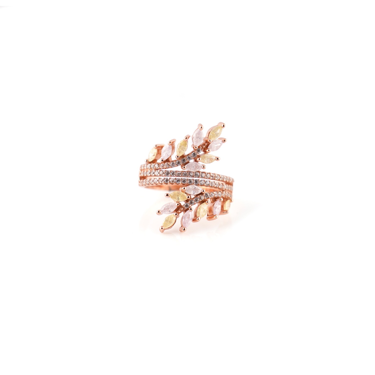 varam_rings_rose_gold_double_color_marquise_cut_stone_silver_ring-1