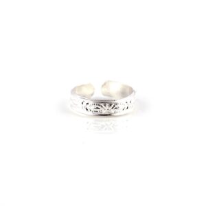 Adjustable band silver toe rings