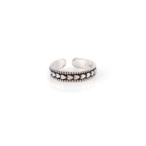 Adjustble heart shape silver toe rings