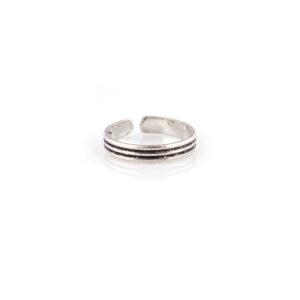 Double lined antique silver toe rings